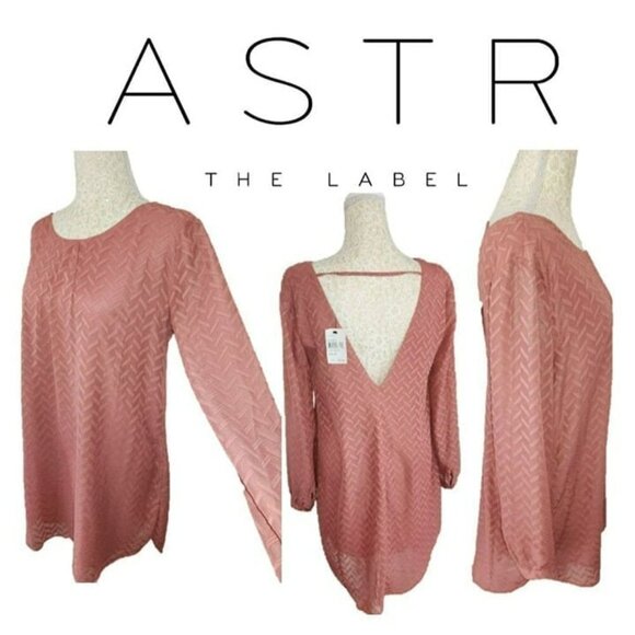 NWT ASTR the Label Dusty Rose Long Sleeve Blouse in Medium - Picture 1 of 12